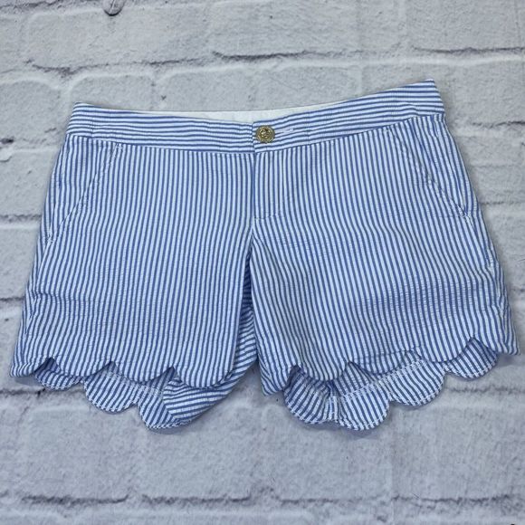 Lilly Pulitzer Pants - Lilly Pulitzer Womens Size 0 Buttercup Shorts Seersucker Blue White Striped 5”